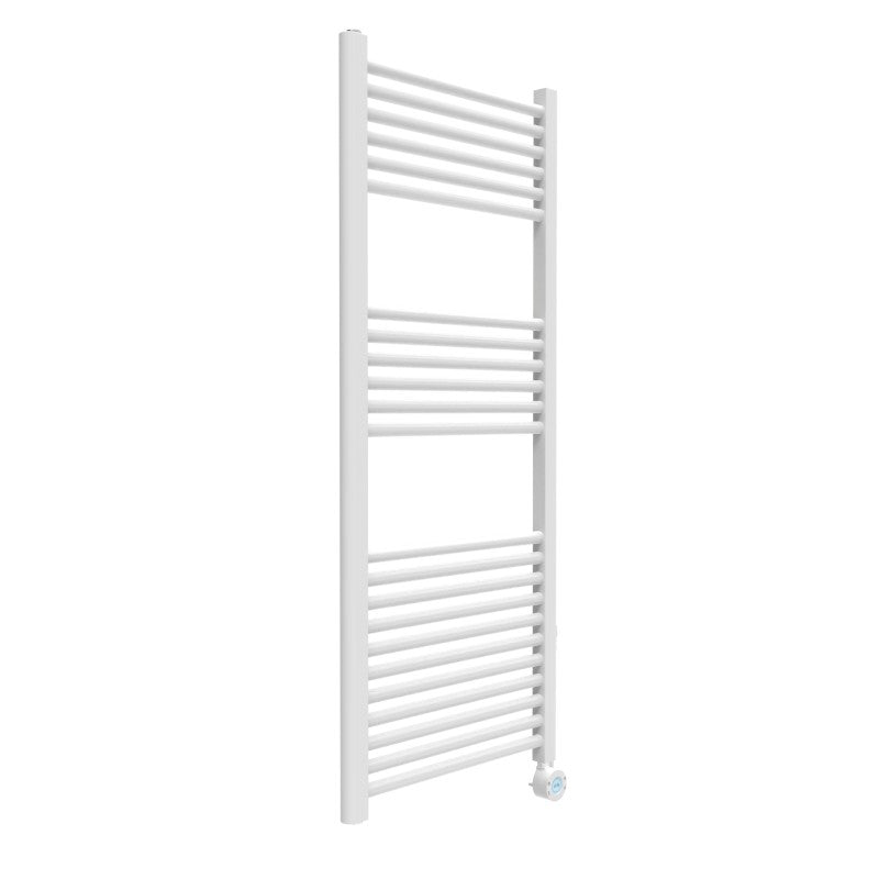 ERCOS Elettra Digitale electric towel warmer in glossy white — finish reference