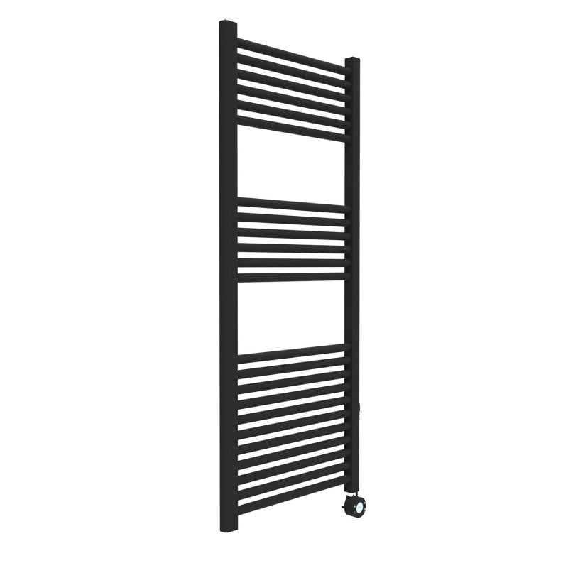 ERCOS Elettra Digitale electric towel warmer in matt black — finish reference