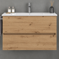 EURO1 Denver 100 cm wall-hung vanity with two drawers and ceramic basin
