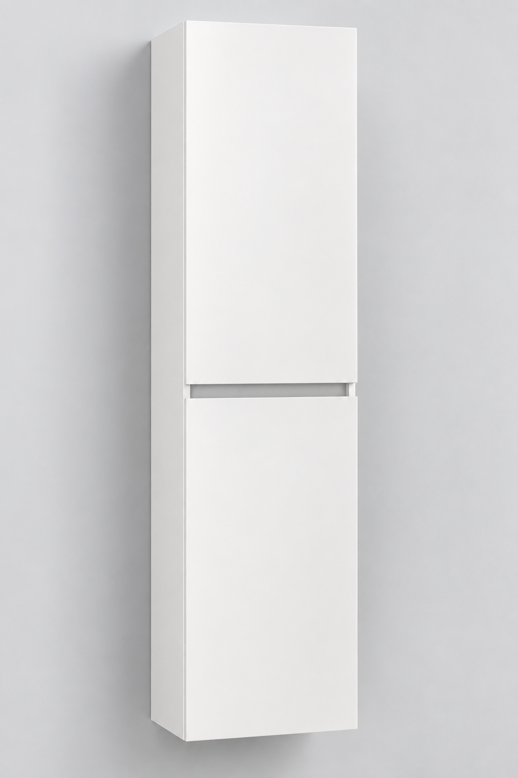 EURO1 white wall-hung bathroom column cabinet with two doors, 35 × 25 × 150 cm