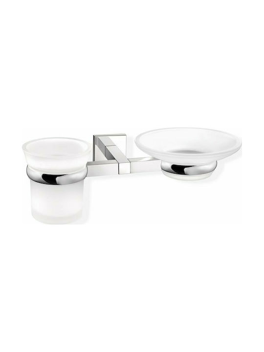SANCO STRONG GLASS HOLDER AND SOAP DISH CHROME