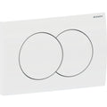 Geberit Delta01 actuator plate, round, dual flush — Plate, Button: white / glossy — Product photo
