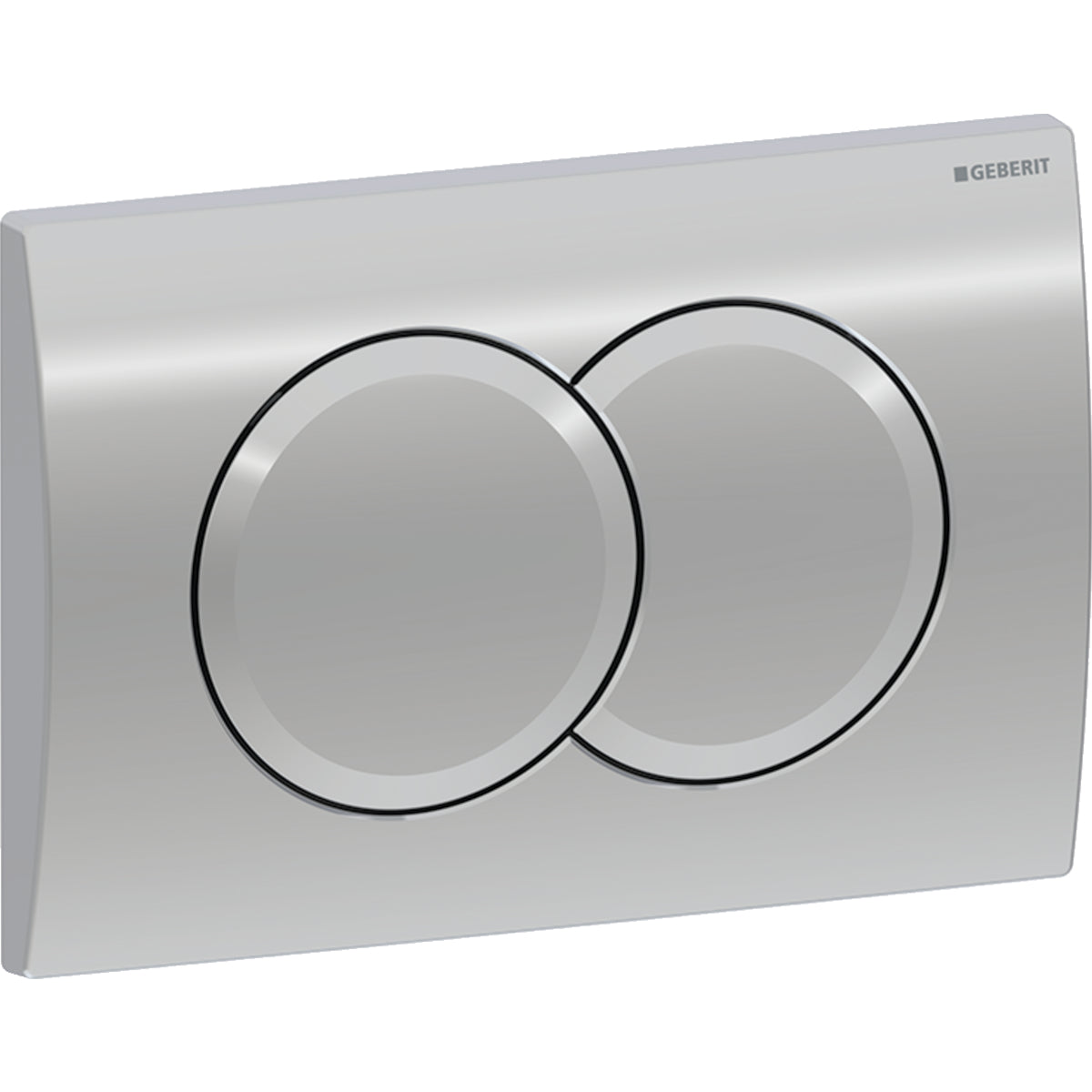 Geberit Delta01 actuator plate, round, dual flush — Plate, Button: chrome / glossy — Product photo