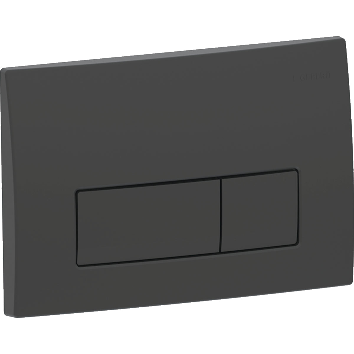 Geberit Delta50 actuator plate, square, dual flush — Plate, Button: black matt — Product photo