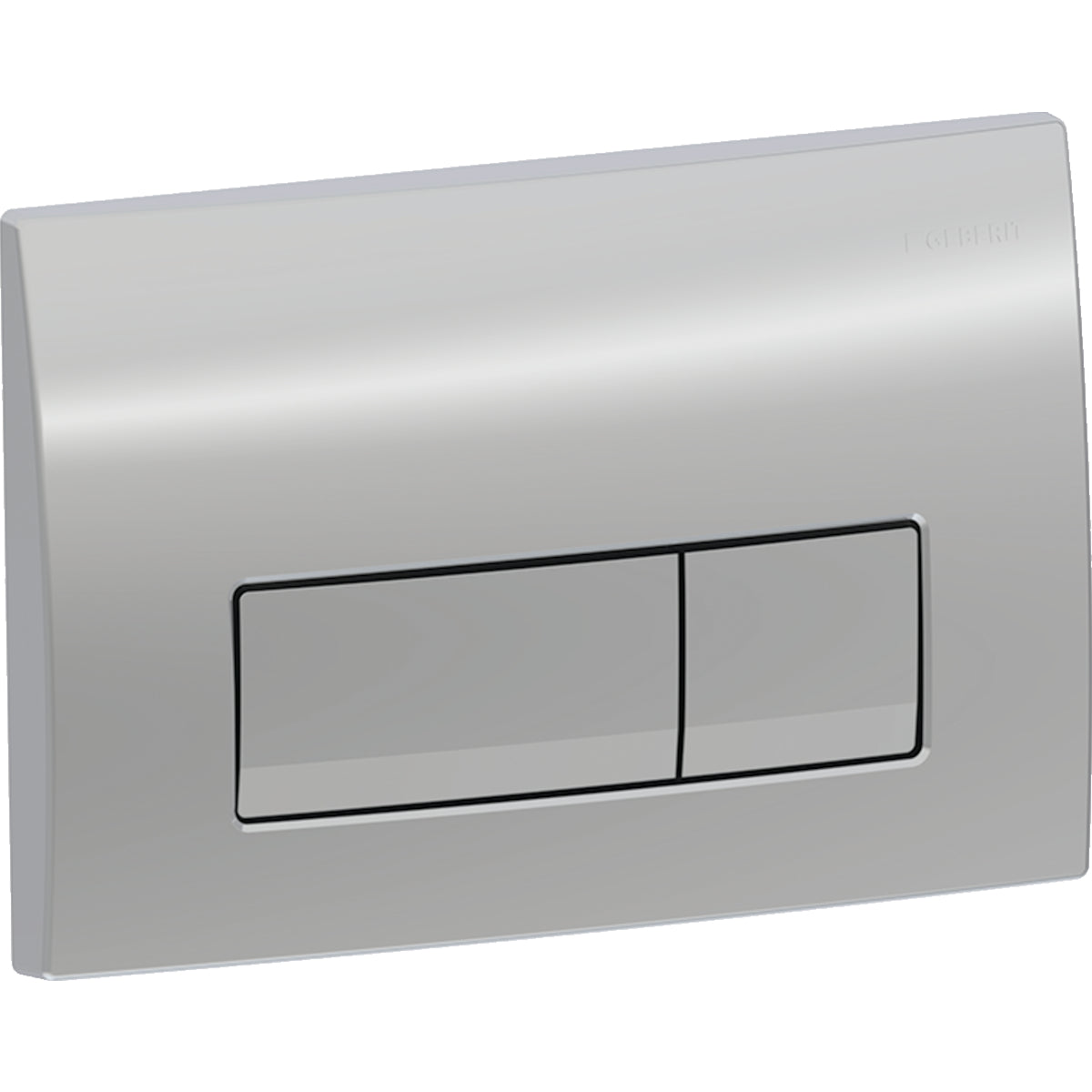 Geberit Delta50 actuator plate, square, dual flush — Plate, Button: chrome / glossy — Product photo