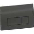 Geberit Delta50 actuator plate, square, dual flush — Plate, Button: black / glossy — Product photo