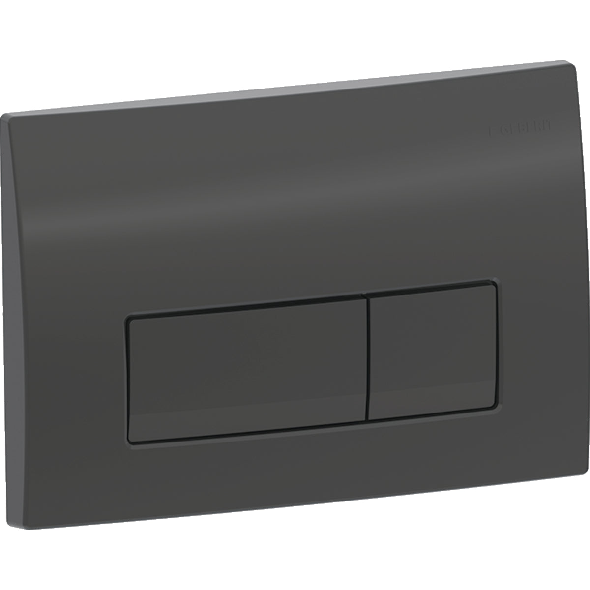 Geberit Delta50 actuator plate, square, dual flush — Plate, Button: black / glossy — Product photo