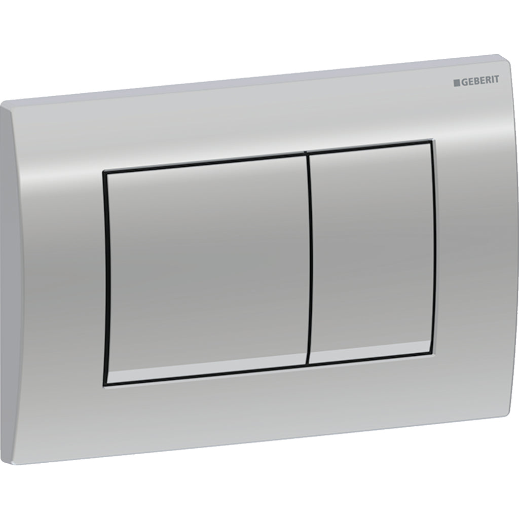 Geberit Delta20 actuator plate, square, dual flush — Plate, Button: chrome / glossy — Product photo