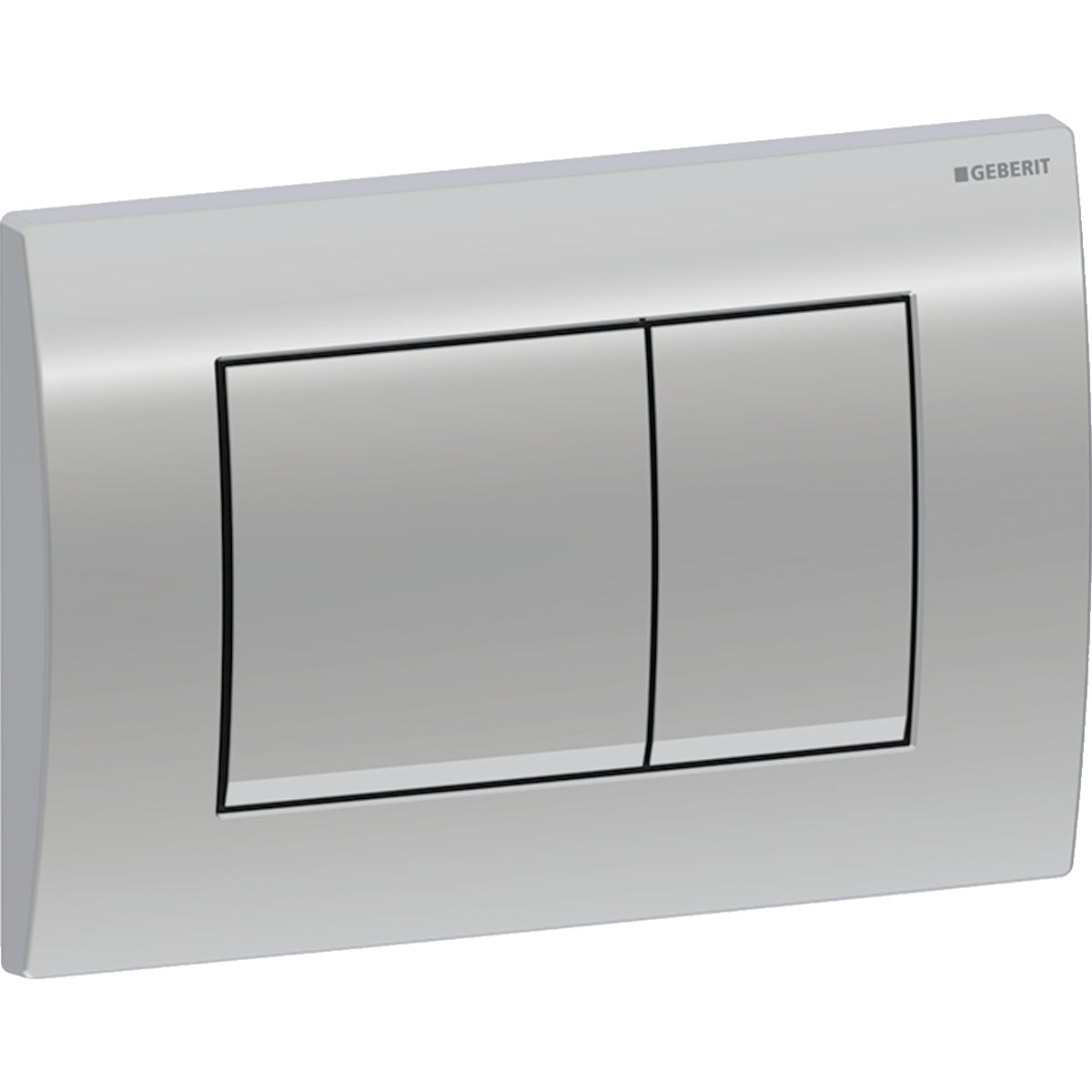 Geberit Delta20 actuator plate, square, dual flush — Plate, Button: chrome / glossy — Product photo