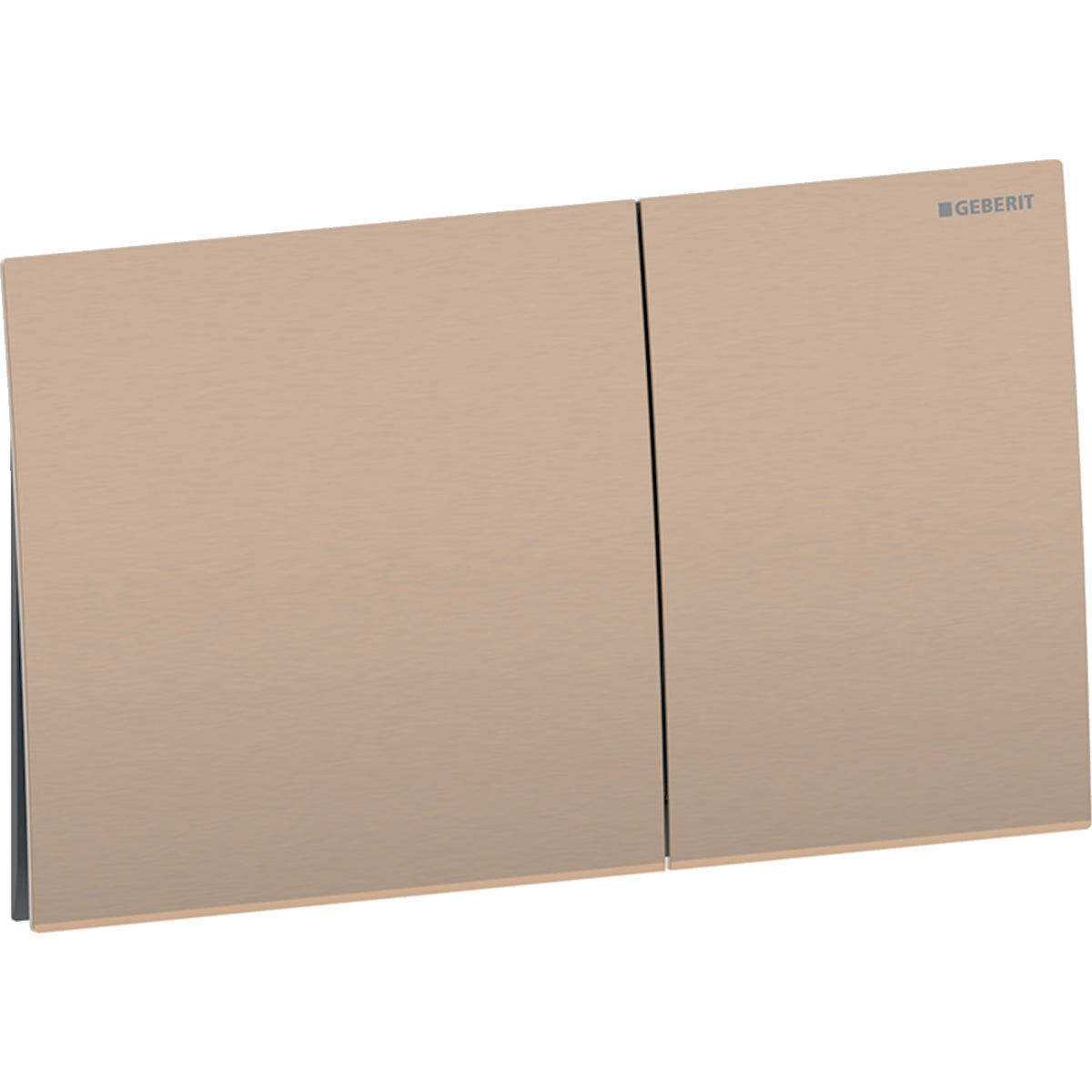 Geberit Sigma70 actuator plate, square, dual flush — Button: red gold / brushed, easy-to-clean coated, B=25cm — Product photo