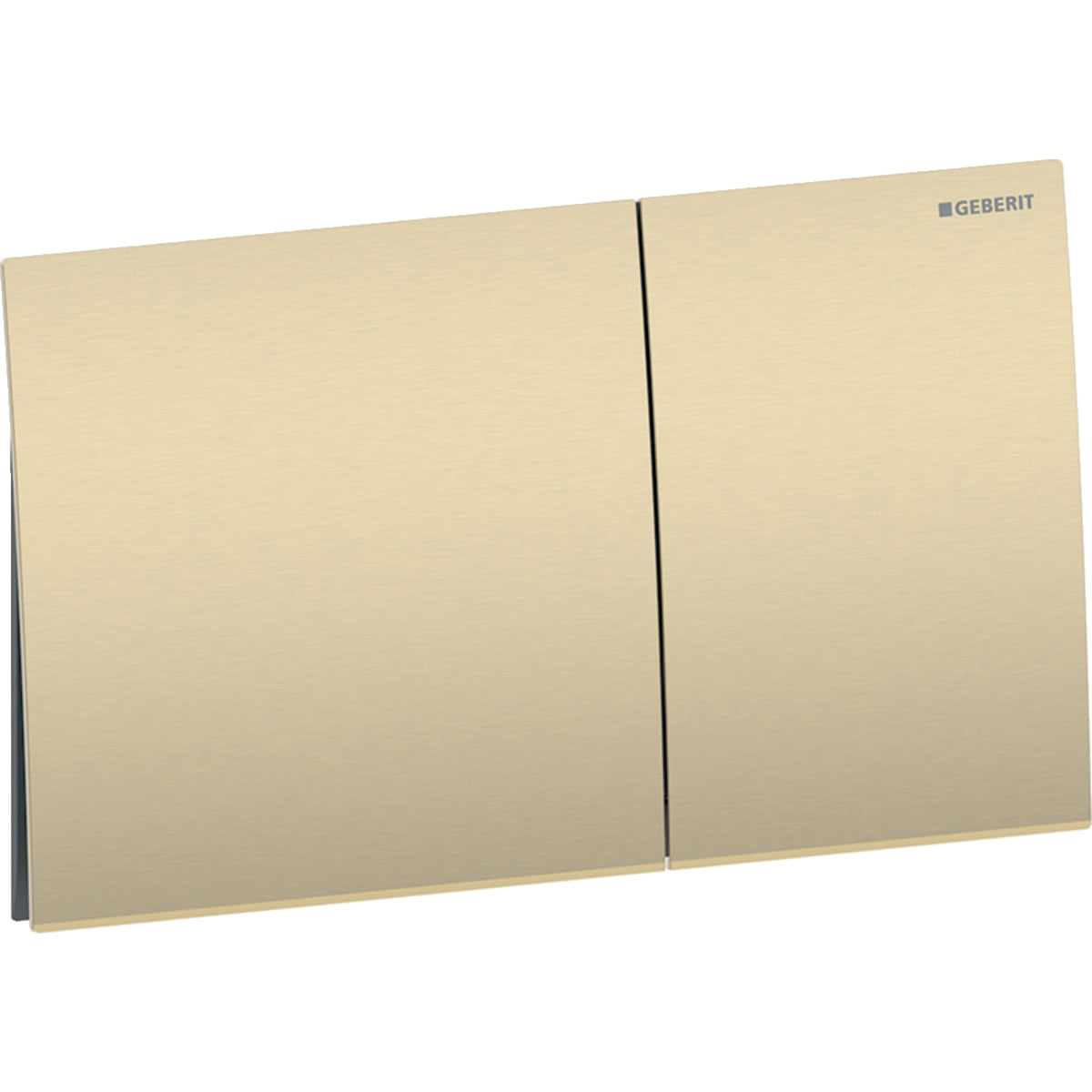 Geberit Sigma70 actuator plate, square, dual flush — Button: brass / brushed, easy-to-clean coated, B=25cm — Product photo