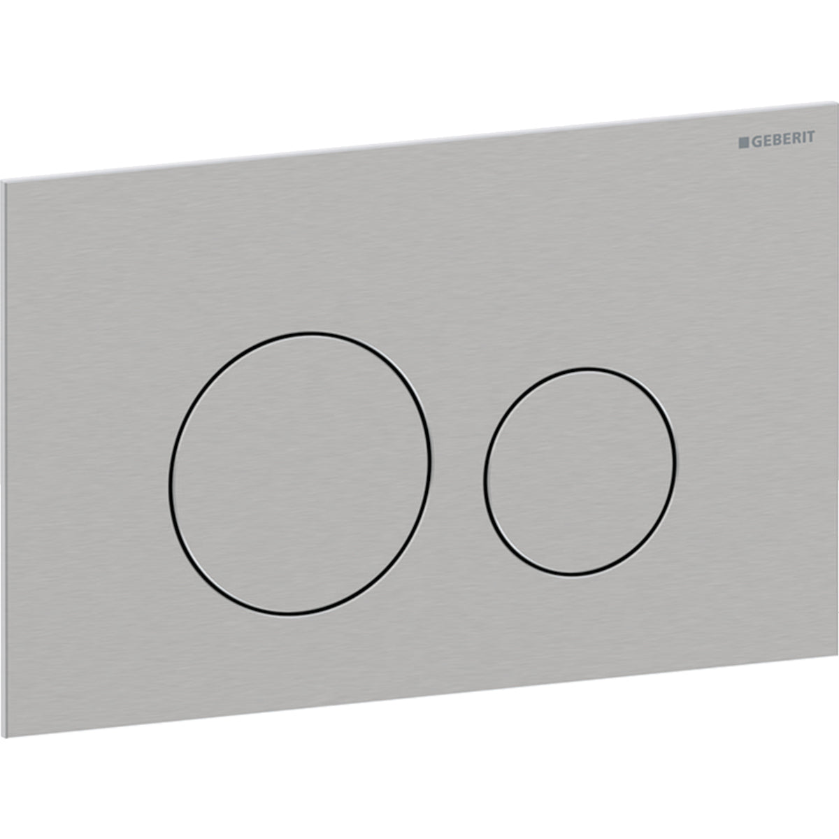 Geberit Sigma40 actuator plate, round, dual flush — Plate, Button: brushed, easy-to-clean coated — Product photo