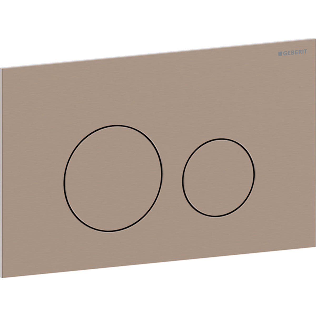 Geberit Sigma40 actuator plate, round, dual flush — Plate, Button: red gold / brushed, easy-to-clean coated — Product photo