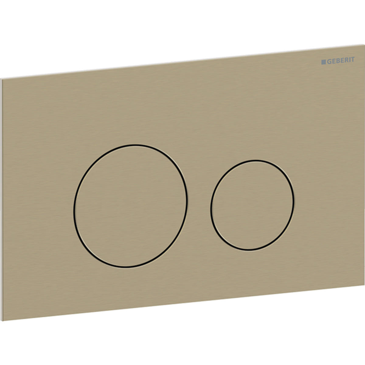 Geberit Sigma40 actuator plate, round, dual flush — Plate, Button: brass / brushed, easy-to-clean coated — Product photo