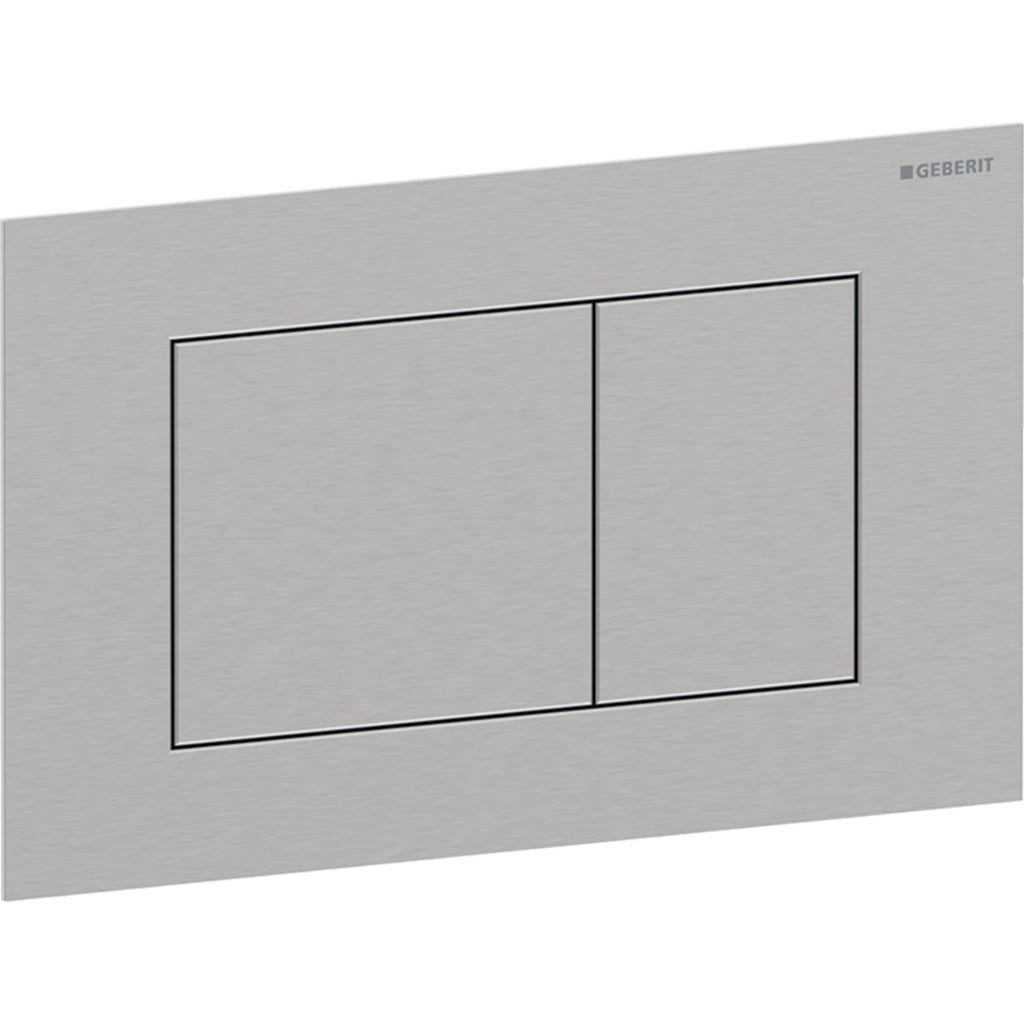 Geberit Sigma40 actuator plate, square, dual flush — Plate, Button: brushed, easy-to-clean coated — Product photo