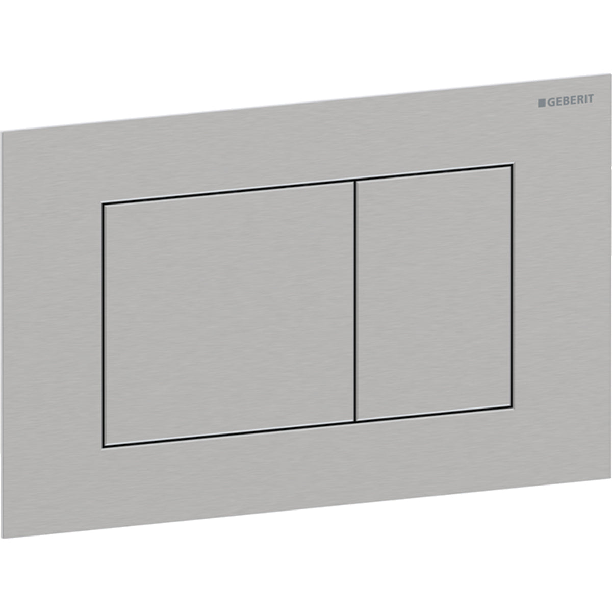 Geberit Sigma40 actuator plate, square, dual flush — Plate, Button: brushed, easy-to-clean coated — Product photo