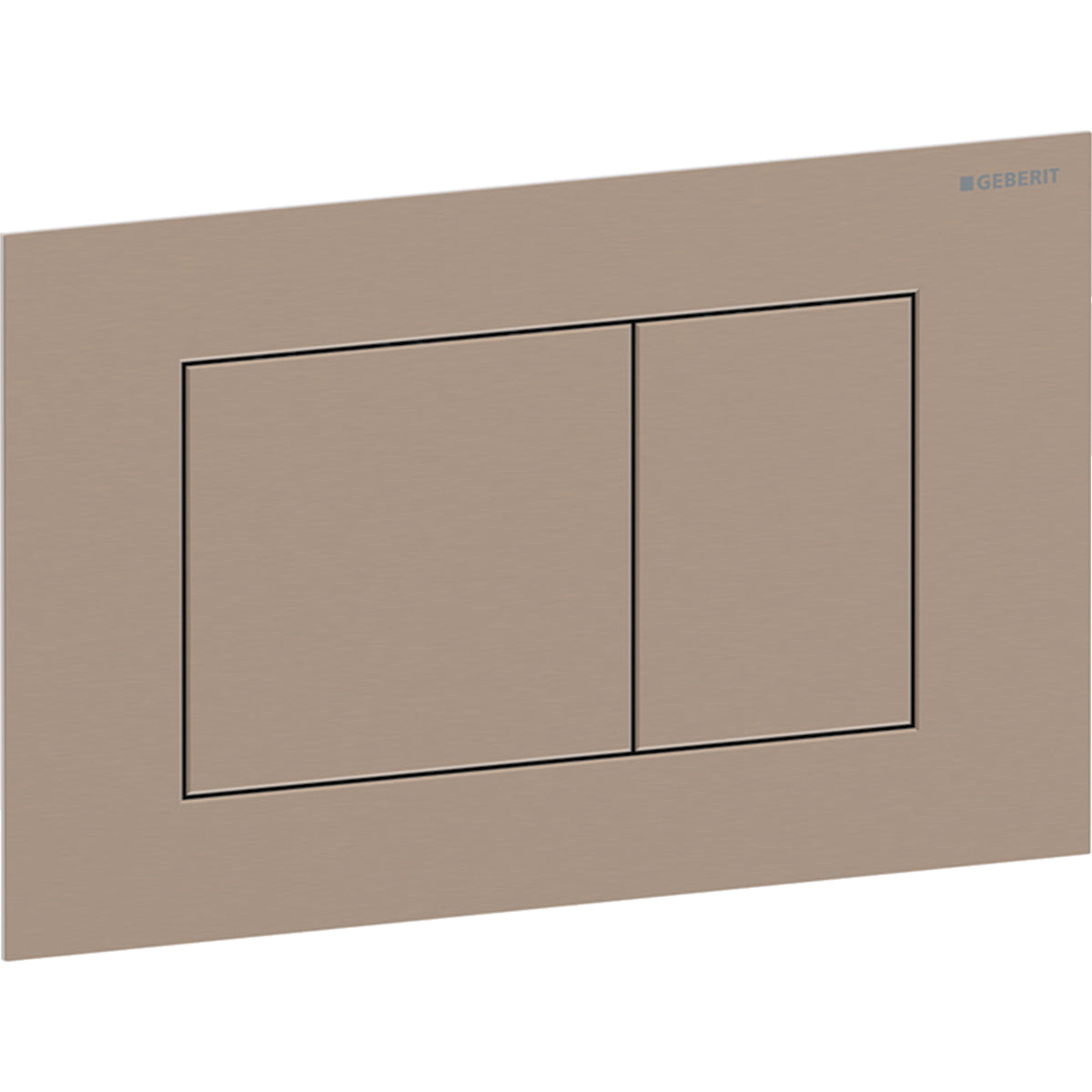 Geberit Sigma40 actuator plate, square, dual flush — Plate, Button: red gold / brushed, easy-to-clean coated — Product photo