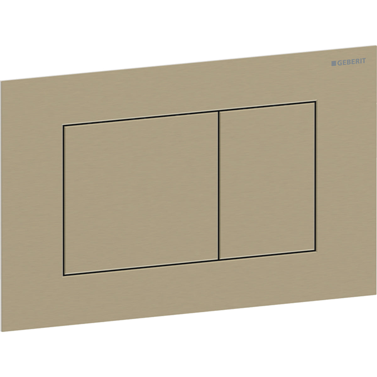 Geberit Sigma40 actuator plate, square, dual flush — Plate, Button: brass / brushed, easy-to-clean coated — Product photo