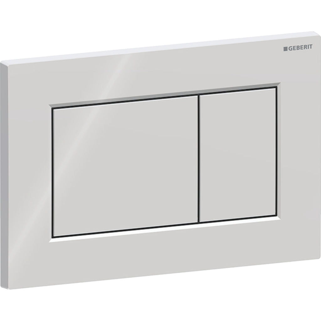 Geberit Sigma01 actuator plate, square, dual flush — Plate, Button: chrome / glossy — Product photo
