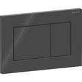 Geberit Sigma01 actuator plate, square, dual flush — Plate, Button: black / glossy — Product photo