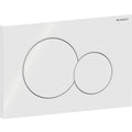 Geberit Sigma01 actuator plate, round, dual flush — Plate, Button: white / glossy — Product photo