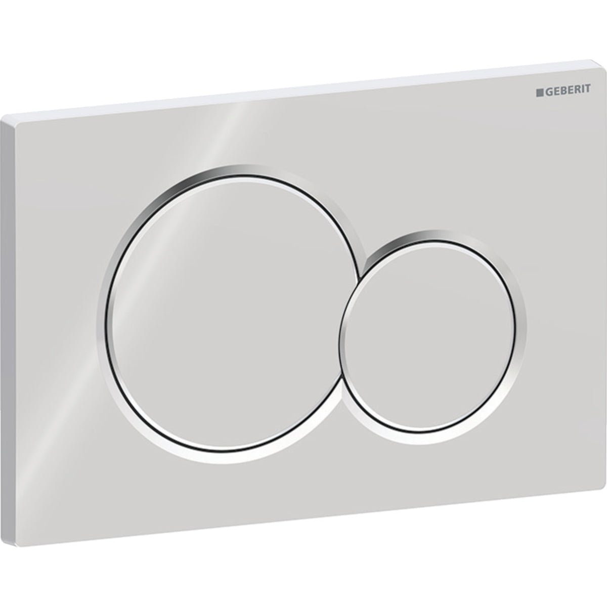 Geberit Sigma01 actuator plate, round, dual flush — Plate, Button: chrome / glossy — Product photo