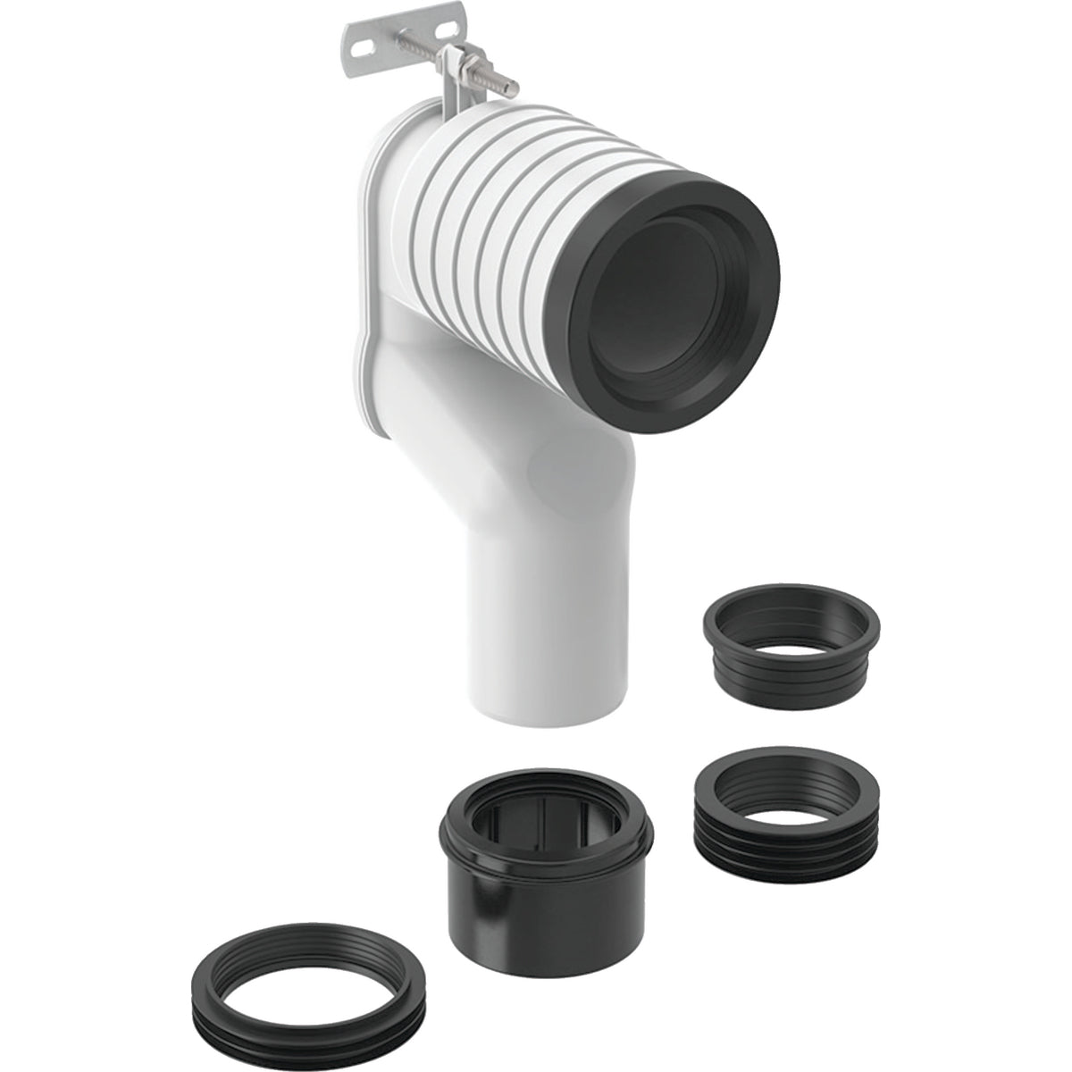 Geberit P-bend set for floor-standing WC — L=22.5cm, d=90mm, white alpine — Product photo