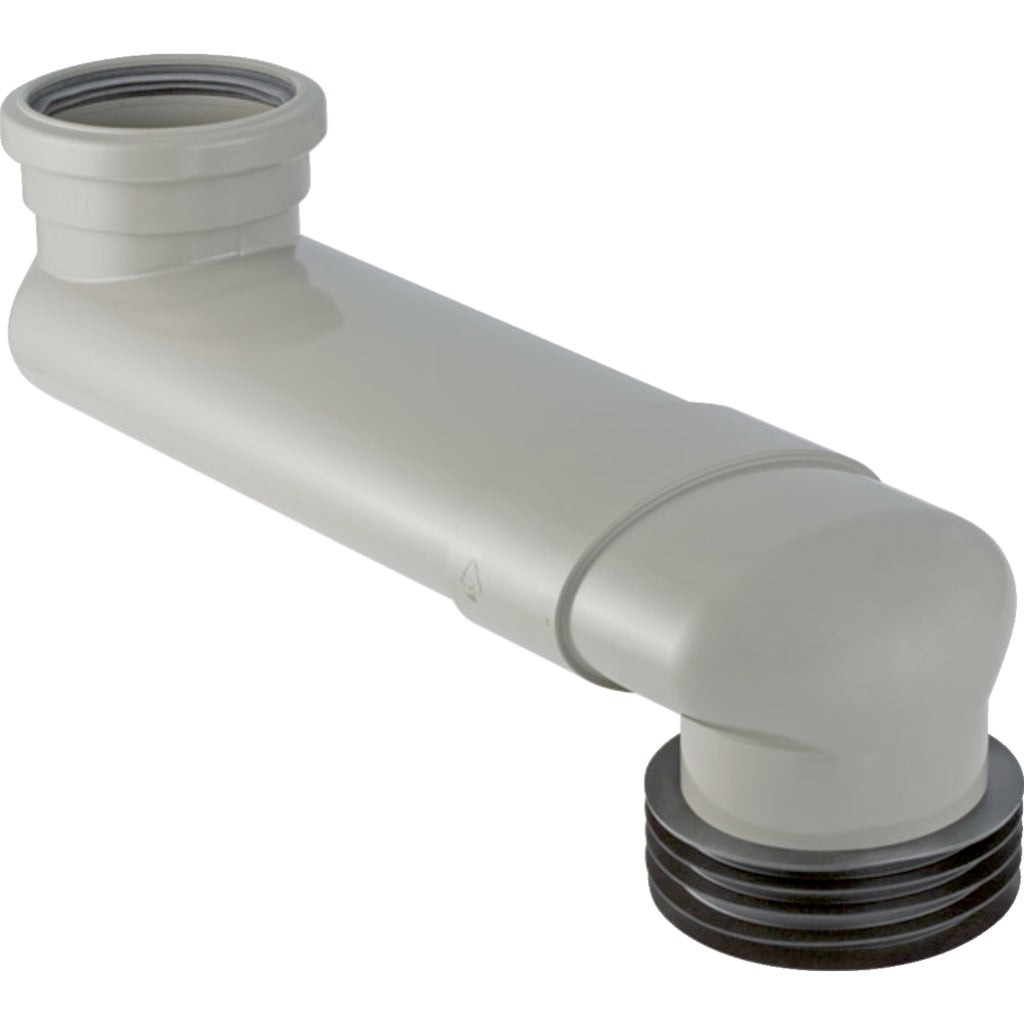 Geberit PVC S-bend — d=90mm, di=100–105.6mm, grey — Product photo