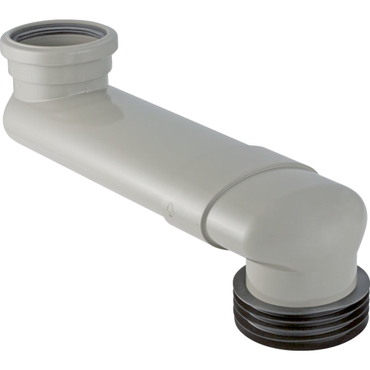 Geberit PVC S-bend — d=90mm, di=100–105.6mm, grey — Product photo