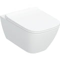 Geberit Smyle set of wall-hung WC, square, washdown, shrouded, Rimfree — white — Product photo
