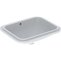 Geberit VariForm under-countertop washbasin, rectangular — B1=45cm, Tap hole=without, Overflow=visible, symmetrical, white — Product photo