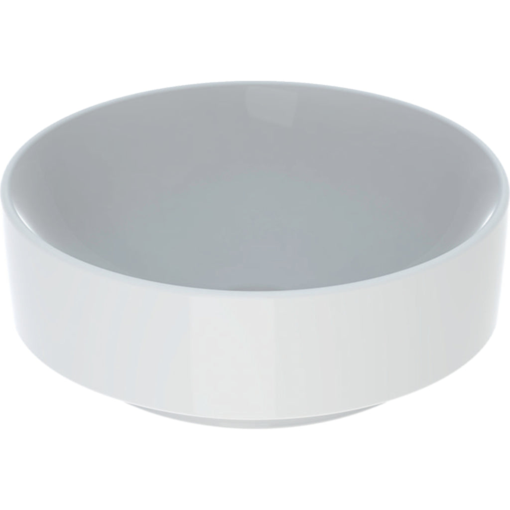 Geberit VariForm lay-on washbasin, round — 40x40cm, D=40cm, Tap hole=without, Overflow=without, white — Product photo