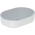 Geberit VariForm lay-on washbasin, elliptic — 55x40cm, Tap hole=without, Overflow=without, white — Product photo
