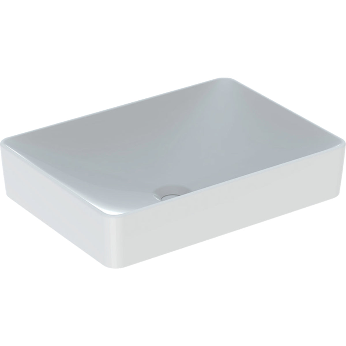 Geberit VariForm lay-on washbasin, rectangular — 55x40cm, Tap hole=without, Overflow=without, white — Product photo