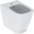 Geberit Smyle floor-standing bidet, square, back-to-wall, shrouded — T=54cm, Overflow=visible, symmetrical, white — Product photo