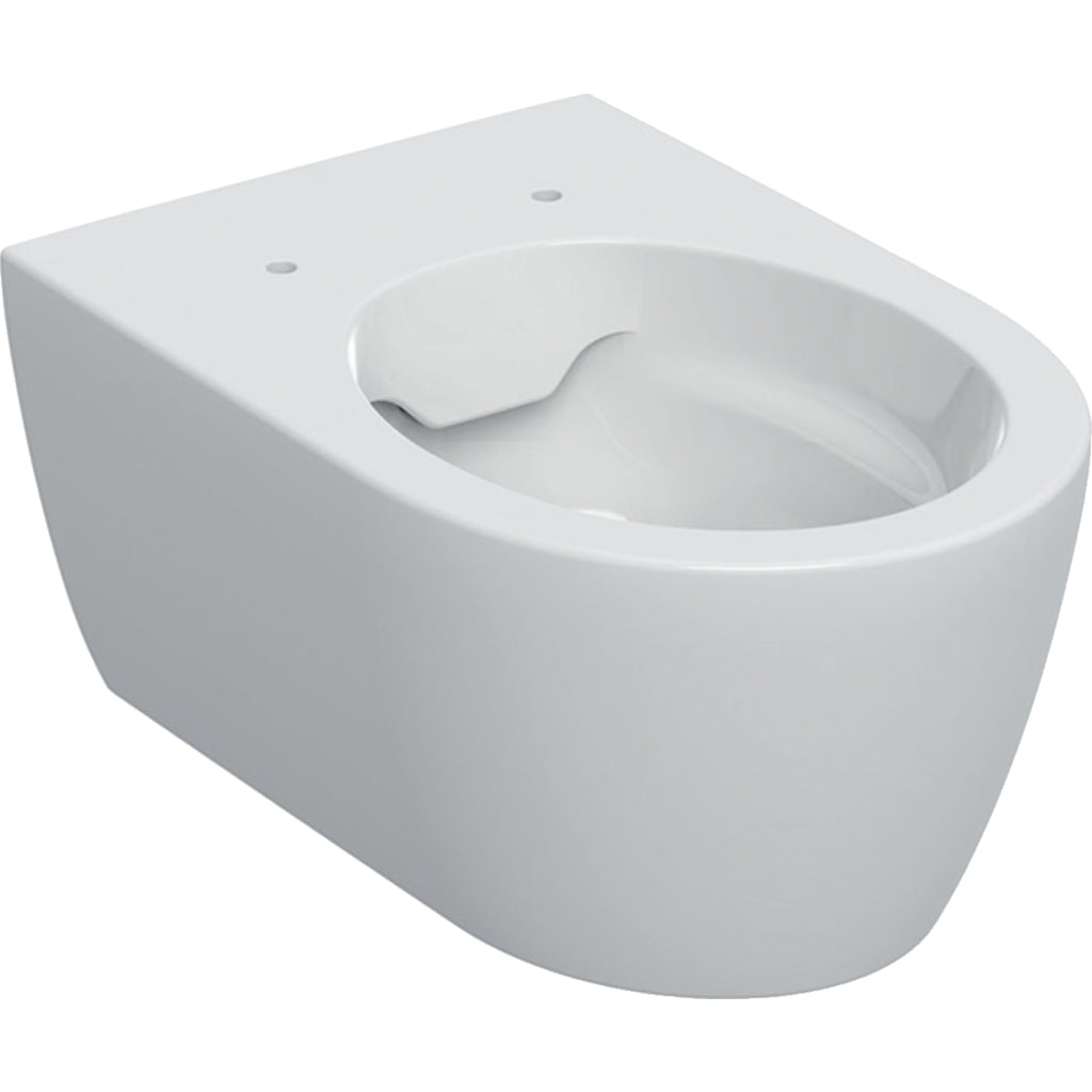Geberit iCon wall-hung WC, washdown, shrouded, Rimfree — T=53cm, white — Product photo