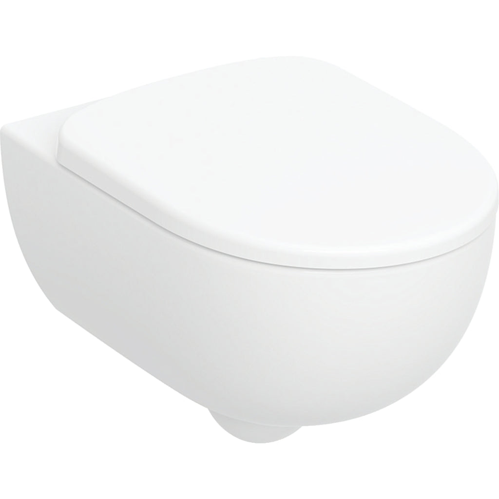 Geberit Selnova set of wall-hung WC, Premium, washdown, shrouded, Rimfree — T=53cm, white — Product photo