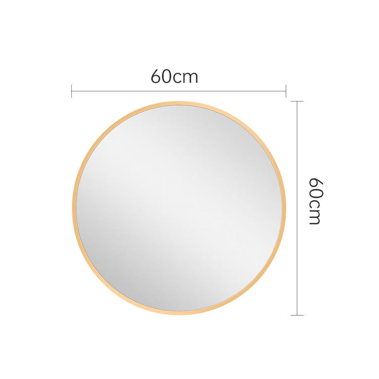ROUND MIRROR WITH GOLD ALUMINIUM FRAME ⌀600MM