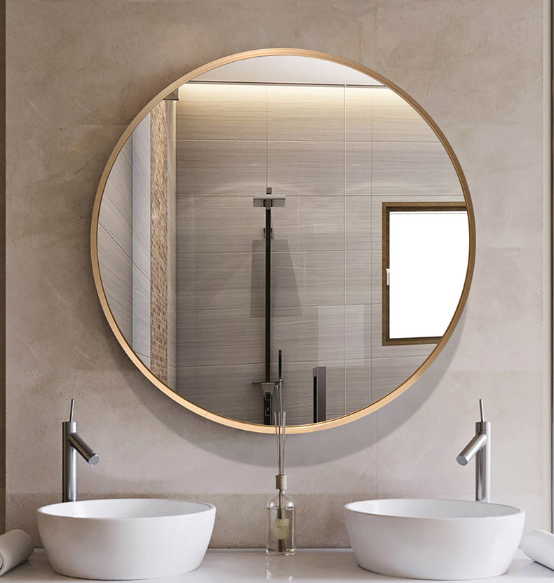 ROUND MIRROR WITH GOLD ALUMINIUM FRAME ⌀600MM