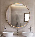 ROUND MIRROR WITH GOLD ALUMINIUM FRAME ⌀600MM