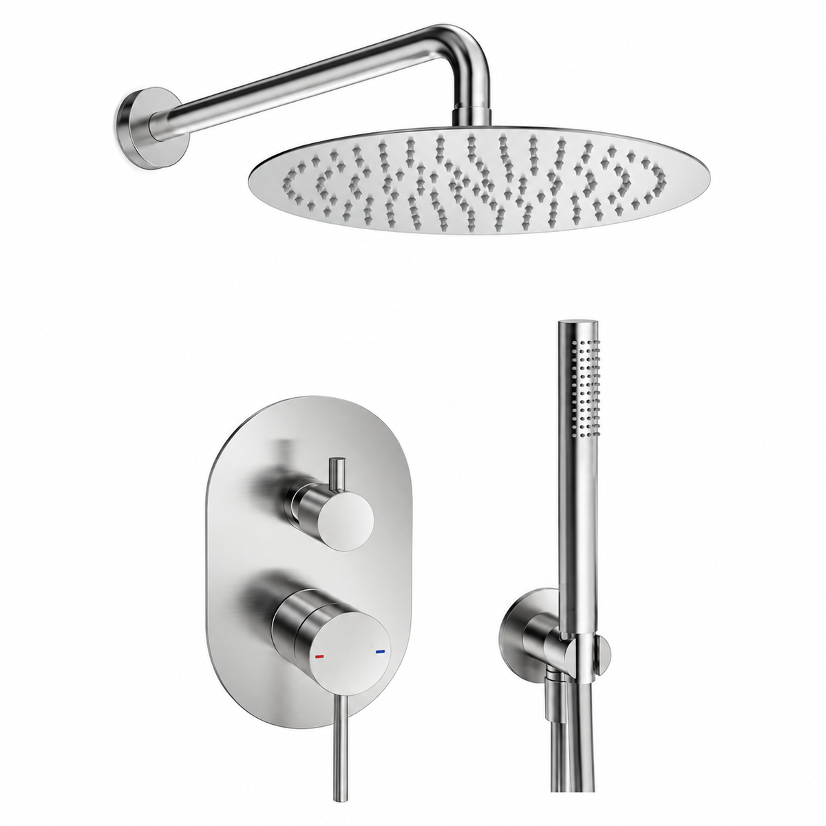 M Project Tube Concealed Bath/Shower Mixer Set - Chrome – high-resolution product image on white background