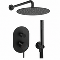 M Project Tube Concealed Bath/Shower Mixer Set - Matt Black – high-resolution product image on white background