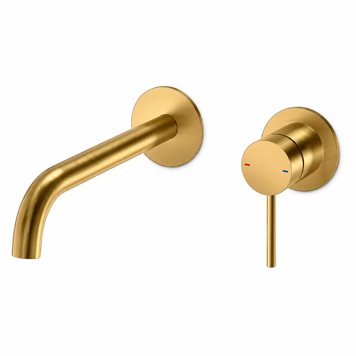 M Project Tube Concealed Wash-Basin Mixer External Parts - Brushed Gold PVD – high-resolution product image on white background