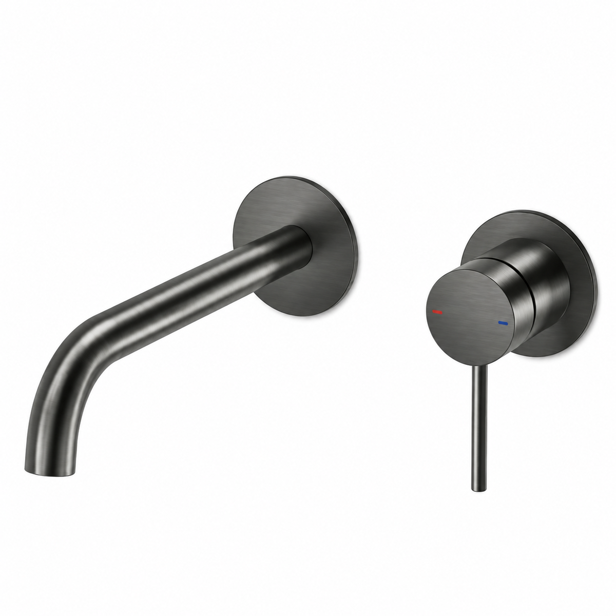 M Project Tube Concealed Wash-Basin Mixer External Parts - Brushed Gun Metal PVD – high-resolution product image on white background