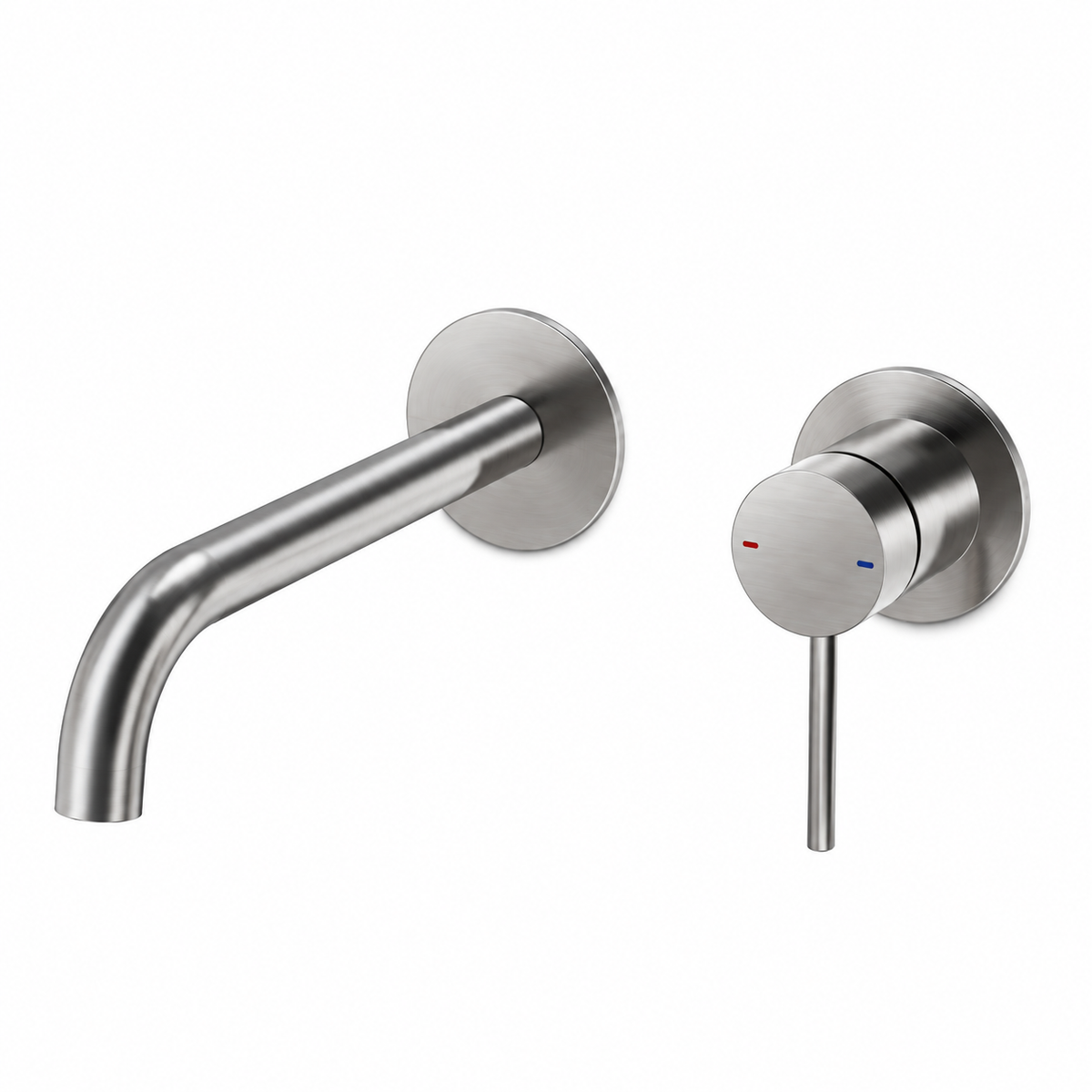 M Project Tube Concealed Wash-Basin Mixer External Parts - Inox – high-resolution product image on white background