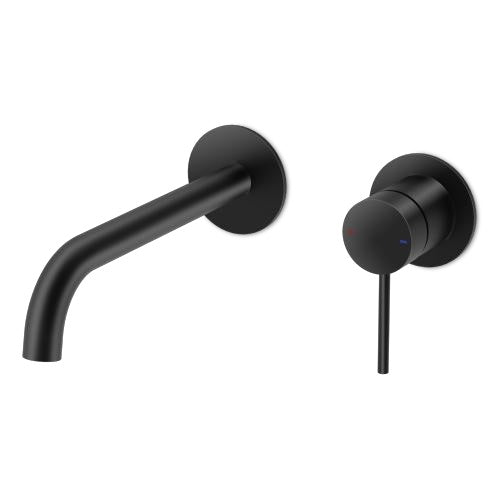 M Project Tube Concealed Wash-Basin Mixer External Parts - Matt Black on white background