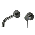 M Project Tube Concealed Wash-Basin Mixer External Parts - Brushed Gun Metal PVD on white background
