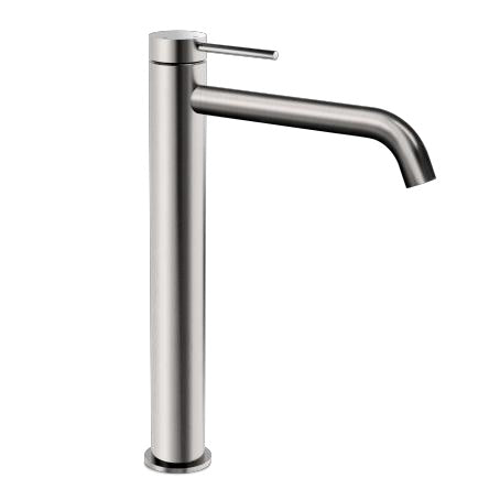 M Project Tube High Wash-Basin Mixer - Inox on white background