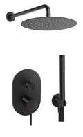 M Project Tube Concealed Bath/Shower Mixer Set - Matt Black on white background