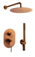 M Project Tube Concealed Bath/Shower Mixer Set - Brushed Copper PVD on white background